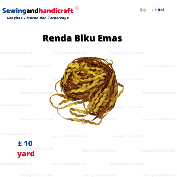 Renda Biku Emas/Renda Emas Biku/Renda Motif Biku