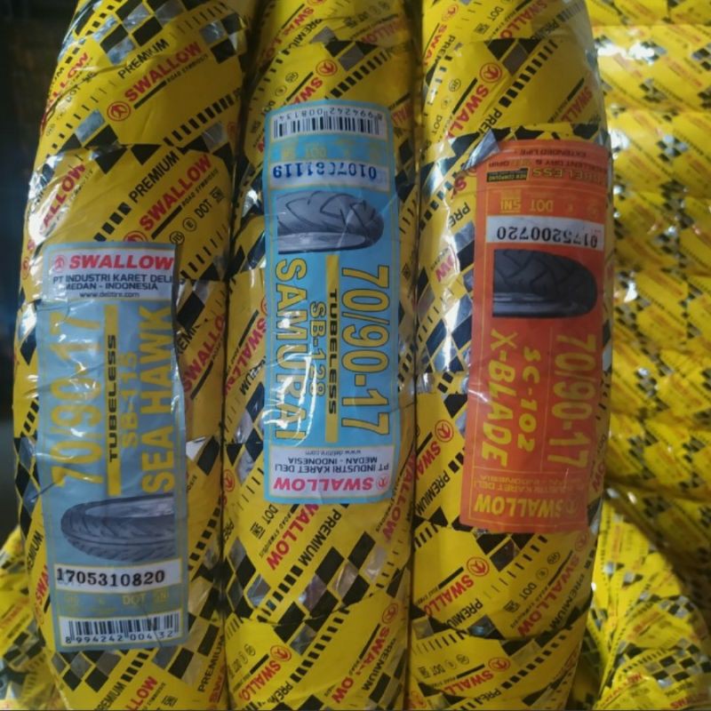 BAN TUBELESS SWALLOW 70/90-17 FREE PENTIL TUBELESS.