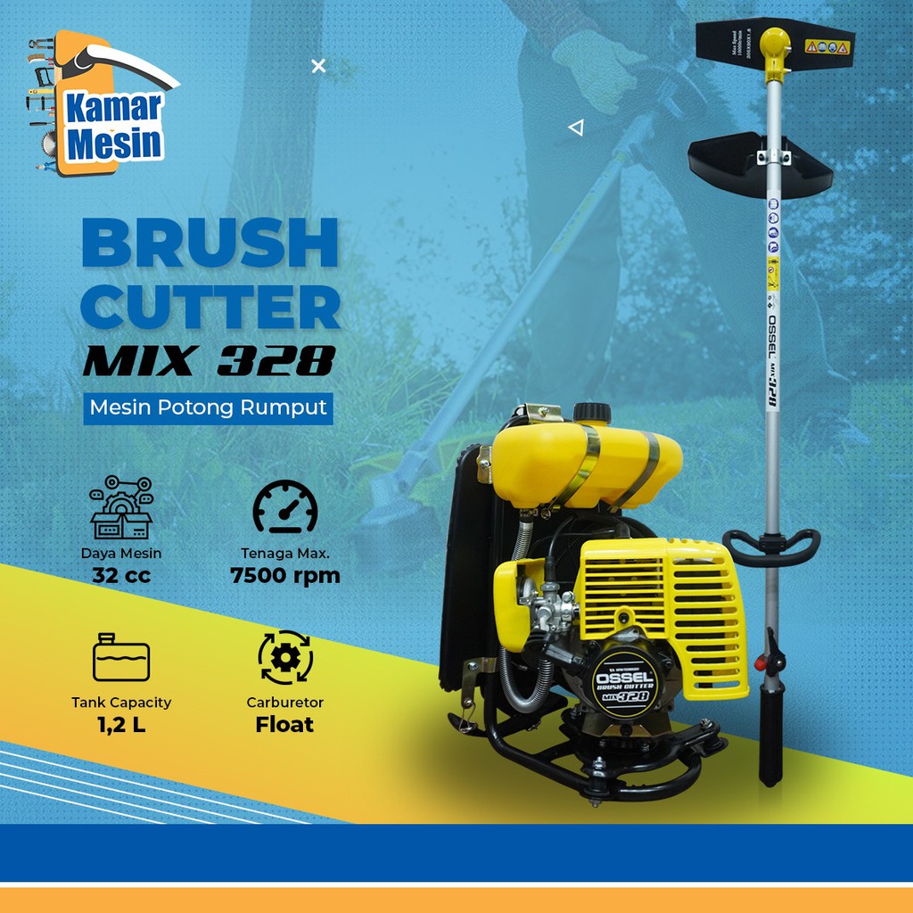 BEST QUALITY TERMURAH OSSEL Mesin Potong Rumput OSSEL 328 Mesin Potong Rumput Gendong Ossel 328