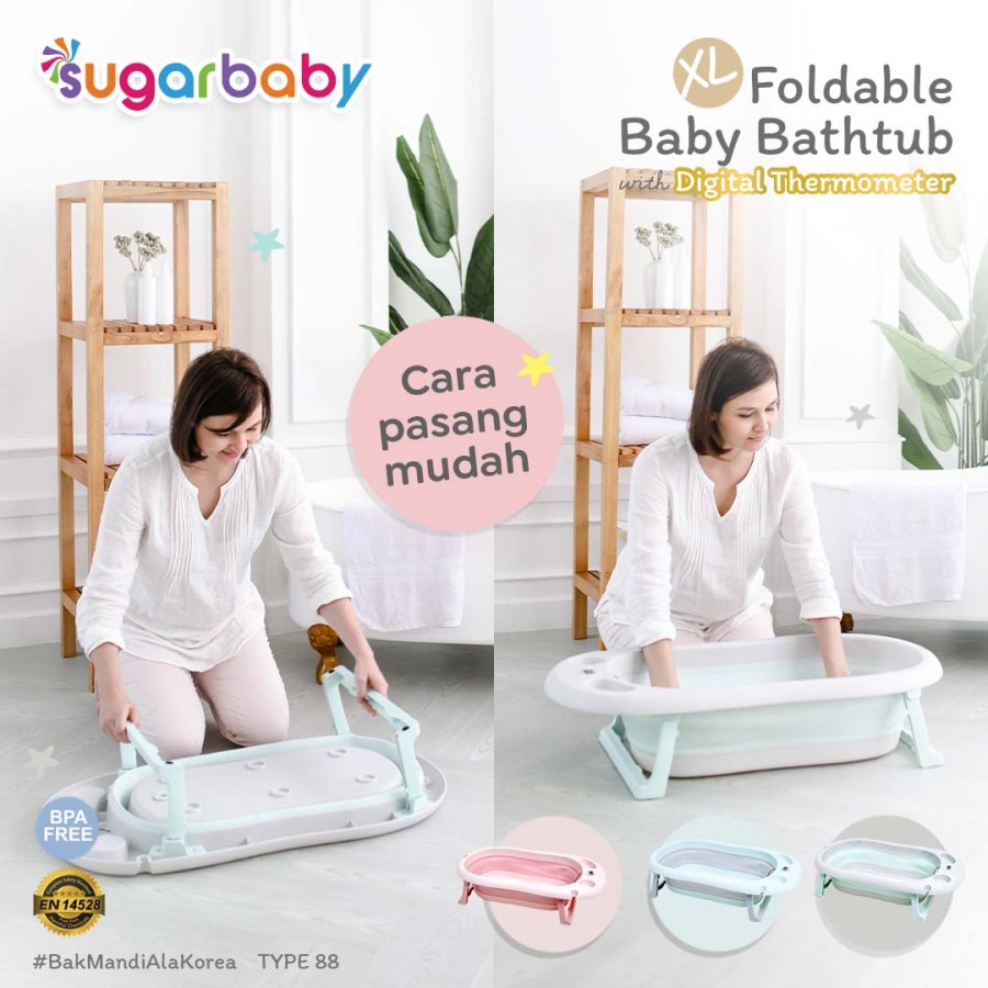 Sugar baby Foldable Baby Bathtub with Digital Thermometer F88