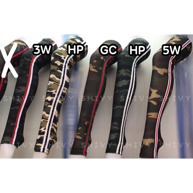 Legging Army Panjang List Pita Import Wanita Ringan Adem