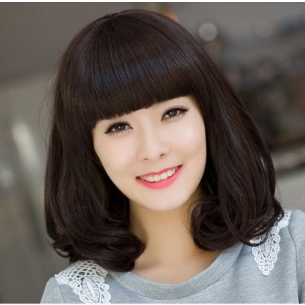 Wig Wanita Pendek Curly Cew Pendek