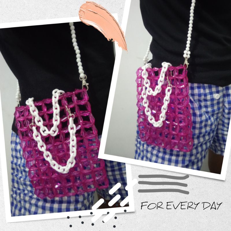 Tas manik kristal YUNA Bag // tas manik muat hp // Crystal Beads bag // beaded bag // Tas manik Rant
