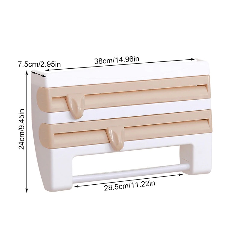 Rak Organizer Tisu Tin Foil Food Wrap Cutter Storage R60V