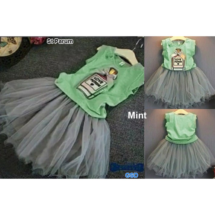 Set Parfum Kids/ Diskon Setelan Anak Perempuan  Rok Tutu Anak Bayi/Baju Anak Best Seller