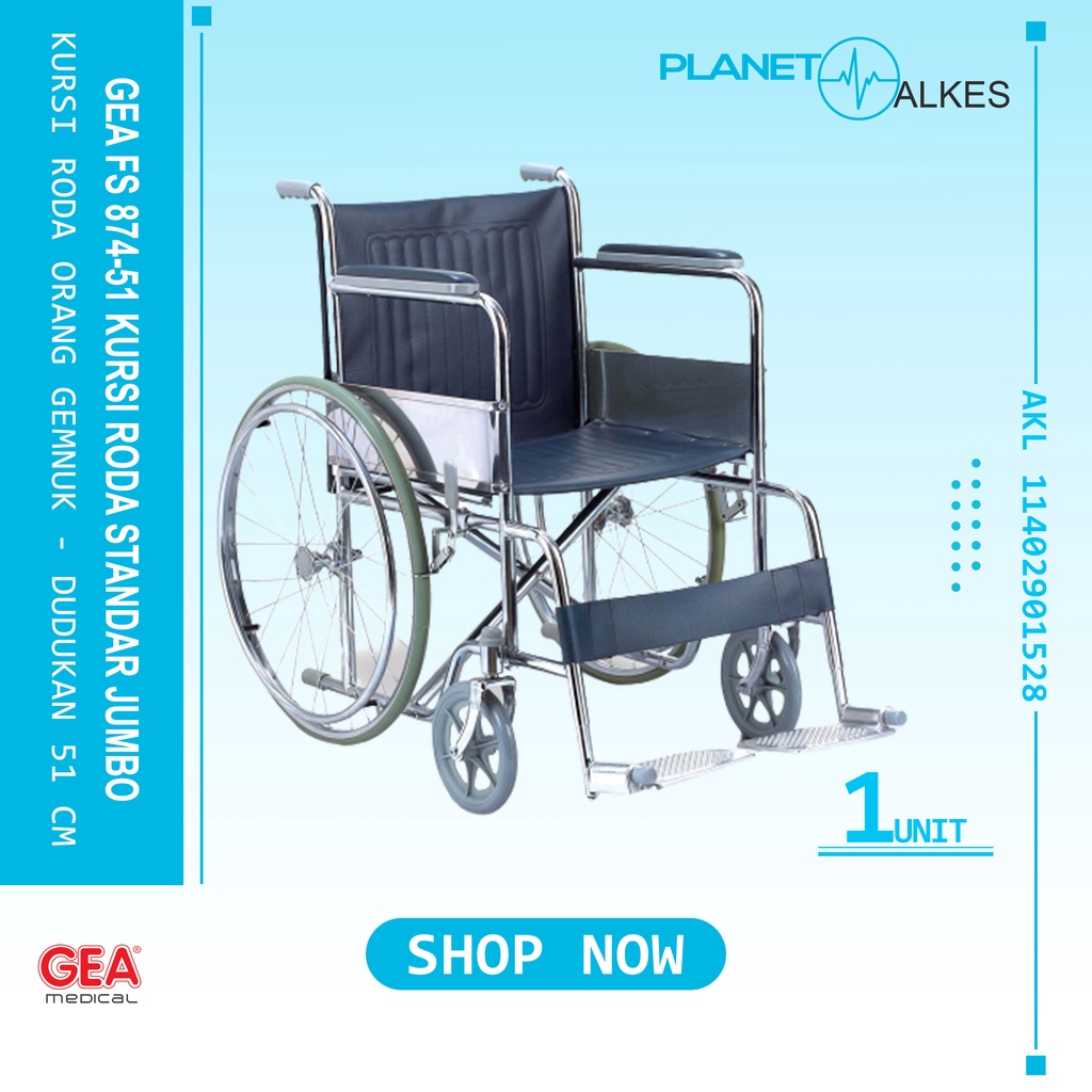 Kursi Roda Standar Jumbo GEA FS874 / FS 874 Kursi Roda GEA FS 871-46 / FS 874-51