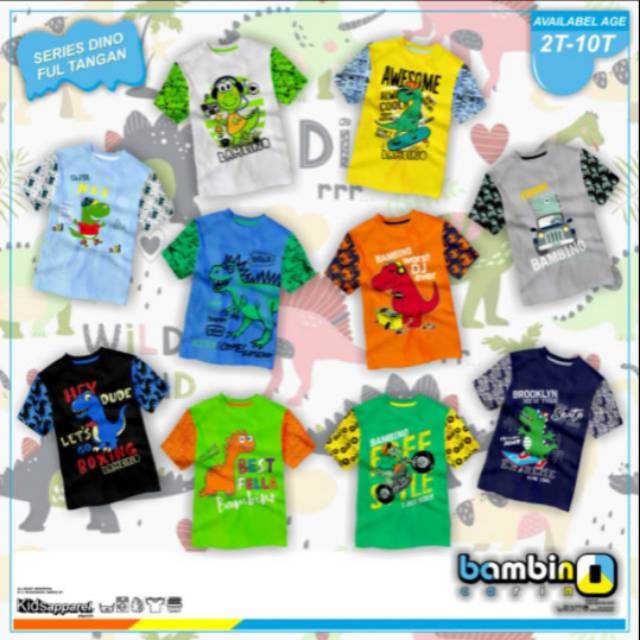 SALE kaos anak motif dino Bambino UK 4T Shopee Indonesia SALE kaos anak motif dino Bambino UK 4T Shopee Indonesia
