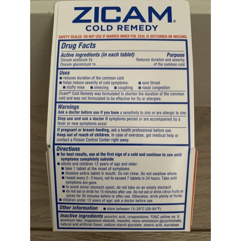 Zicam Cold Remedy Zinc Mencegah Flu Dan Batuk Shopee Indonesia