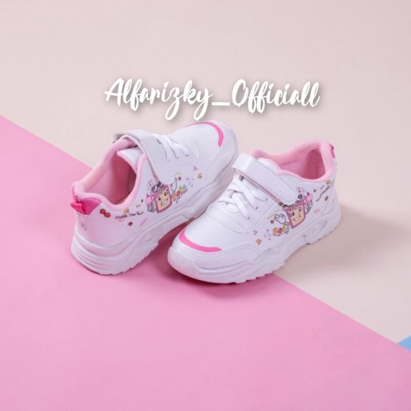 Sneakers Anak Perempuan Karakter Putih / Sepatu Anak Usia 3-10 Tahun