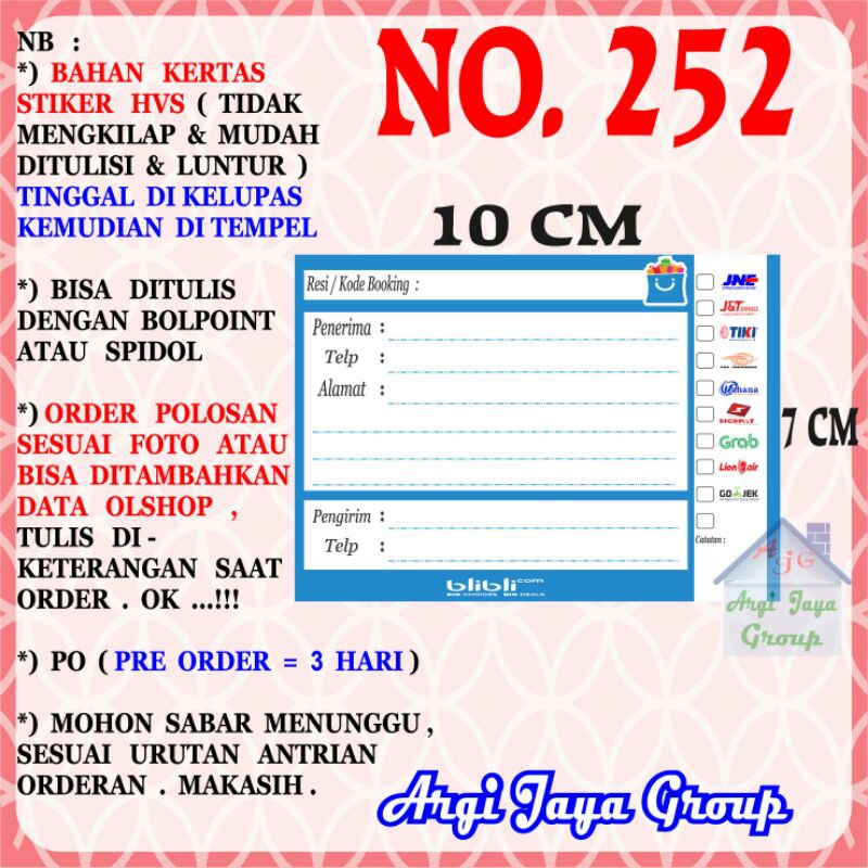 

Stiker HVS - Stiker Pengiriman - Sticker Alamat Olshop Murah Nomer 252-10x7cm