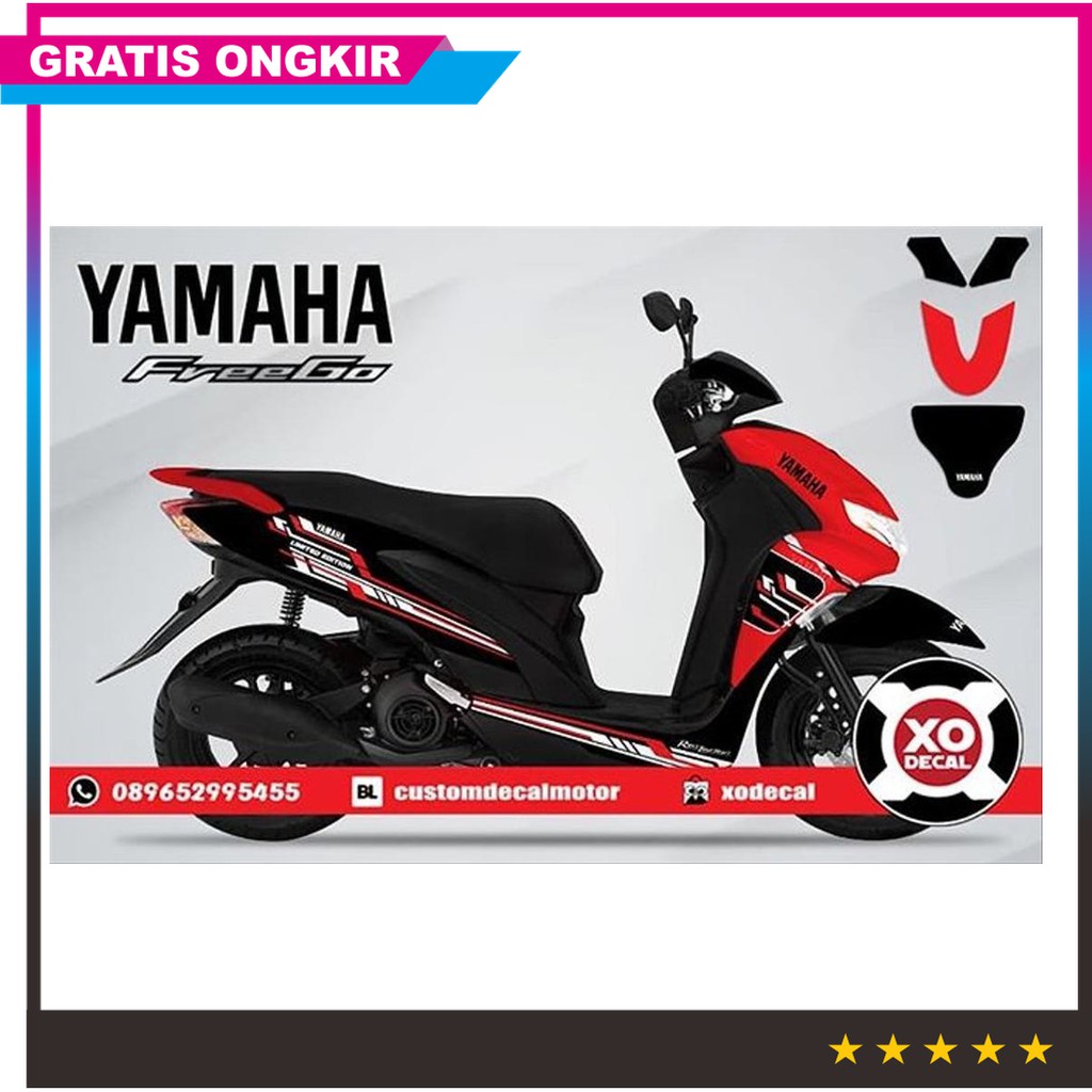 Promo Decal Sticker  Yamaha Freego  Red Tech And Black 