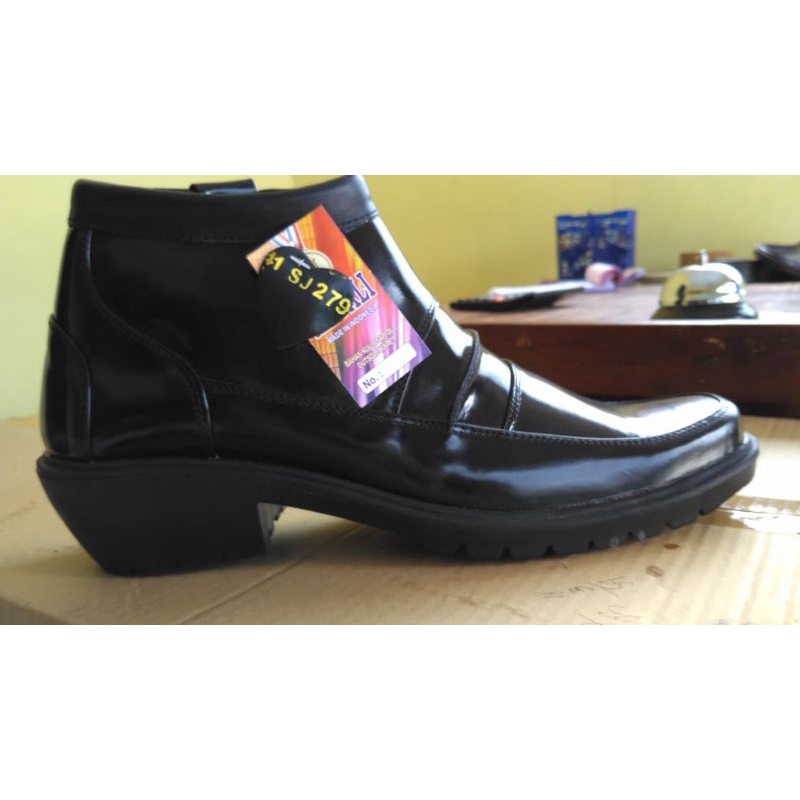 SEPATU KULIT PRIA SEMI BOOTS KILAP POLRI TNI SECURITY SATPAM DINAS KANTOR KERJA PNS ASN PEGAWAI GURU