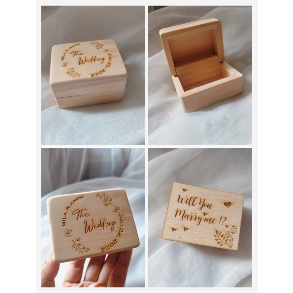 Ring Box Mini Kotak Cincin Ring Bearer Ringbox Kayu Kotak Lamaran Kotak Wedding Kotak Pernikahan