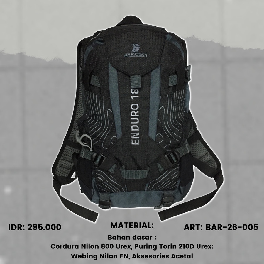 Tas Daypack BARATECH ENDURO 18L tas ransel tas punggung