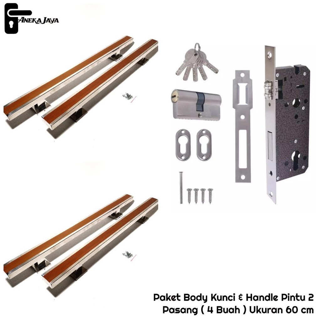 [ Satu set ] Gagang Pintu / Tarikan Pintu Rumah Stainless / body kunci / Handle Pintu rumah 60 cm