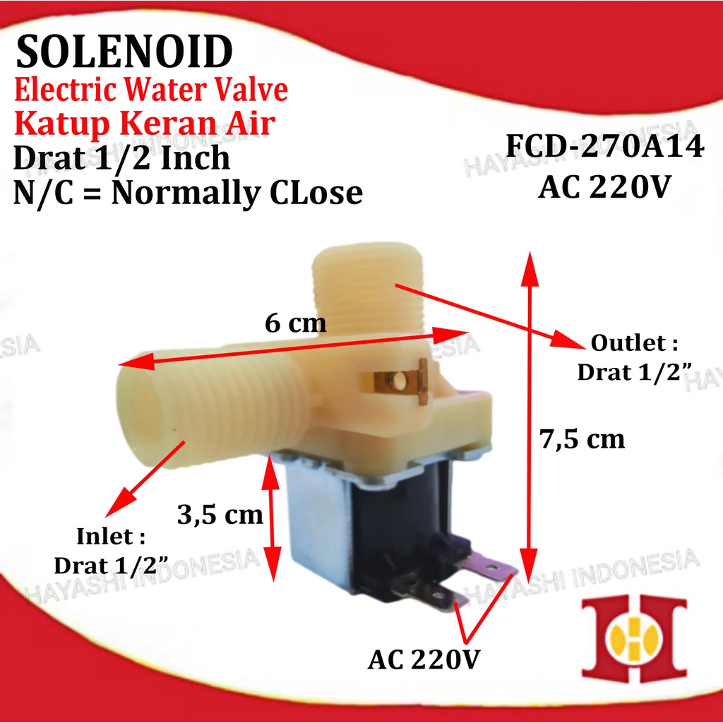 Electric Water Selenoid Valve Control Switch AC 220V DC 12V NC 1/2 3/4