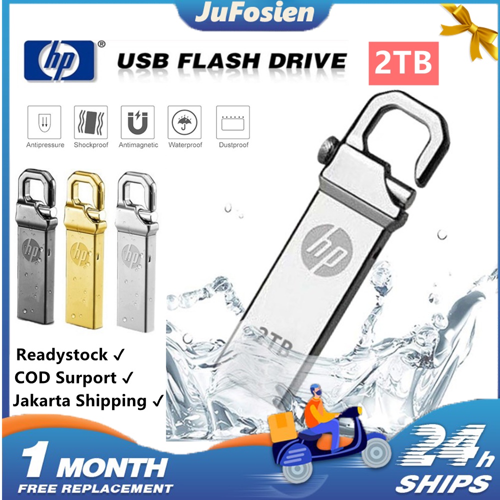 【Local Shipping】Hp Flashdisk 2TB Kapasitas Bahan Logam Anti Air Usb Drive