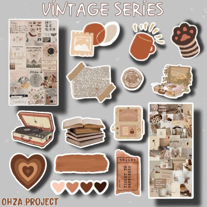 STIKER CASE HANDPHONE ANTI AIR STIKER AESTHETIC LAPTOP TUMBLR SCRAPBOOK STIKER VINTAGE SERIES  STICK