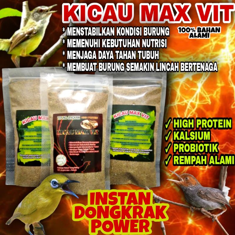 Voer halus Kicau Max Vit Penggacor Burung Kesayangan Pakan voer Burung pleci ciblek murai anis