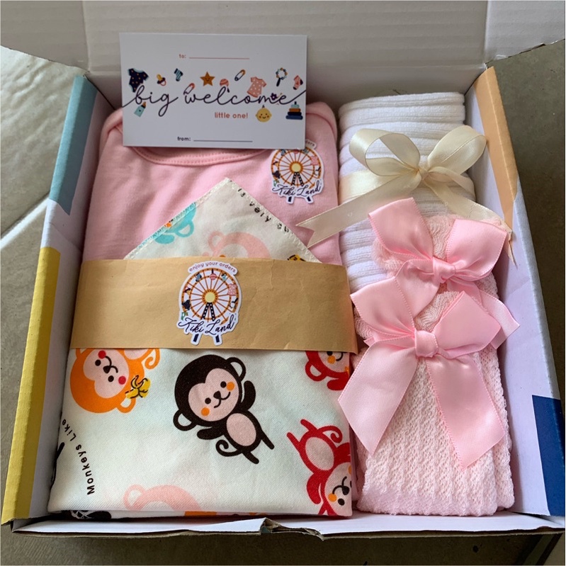HAMPERS BABY PREMIUM / KADO BAYI NEW BORN / BABY GIFT / HAMPERS BAYI MURAH / kado bayi lahiran-Paket B Pink