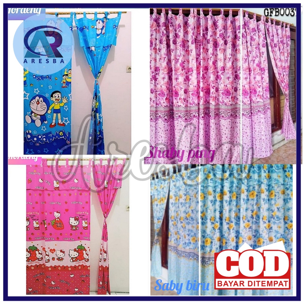 Gorden/hordeng jendela karakter dan motif bunga