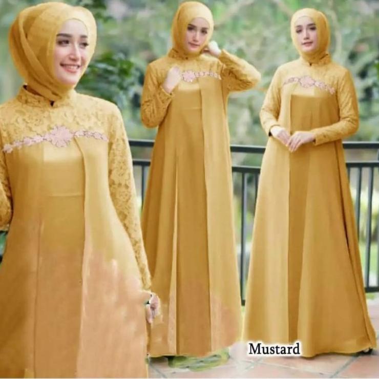 ✍ Gamis Terbaru (Ukuran M~L~XL ) Gamis Barukat Kondangan / Long Dress / Gamis Pesta / Gamis Wanita M