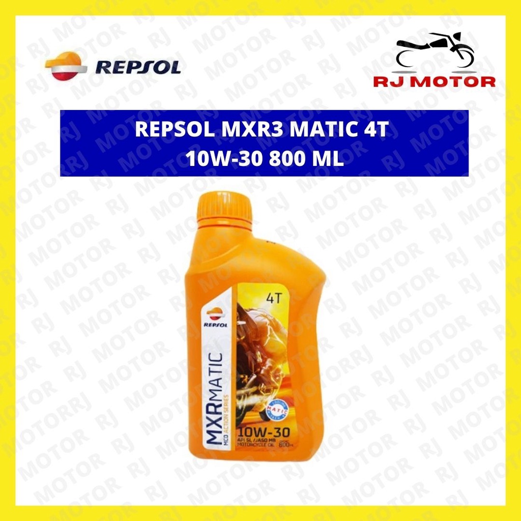 OLI MOTOR REPSOL MXR3 MATIC 4T 10W 30 800 ML OLI MOTOR ASLI 0,8L