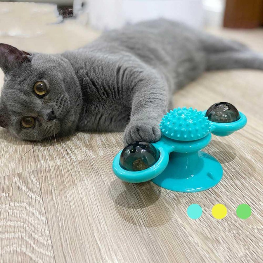 Mainan Kucing Cat Windmill Toy Catnip Ball Teeth - SR9 - Tosca