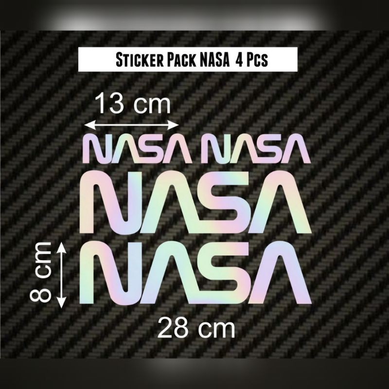 

ISI 4 PCS STIKER CUTTING LOGO NASA HOLOGRAM