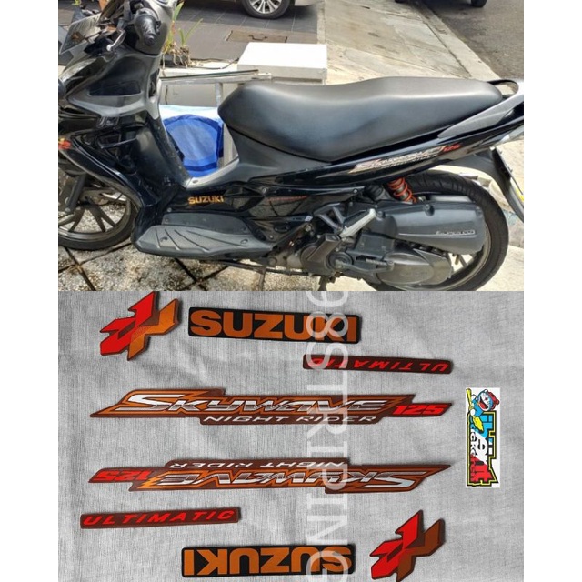 STRIPING SUZUKI SKYWAVE NR COKLAT STIKER LIS NIGHT RIDER