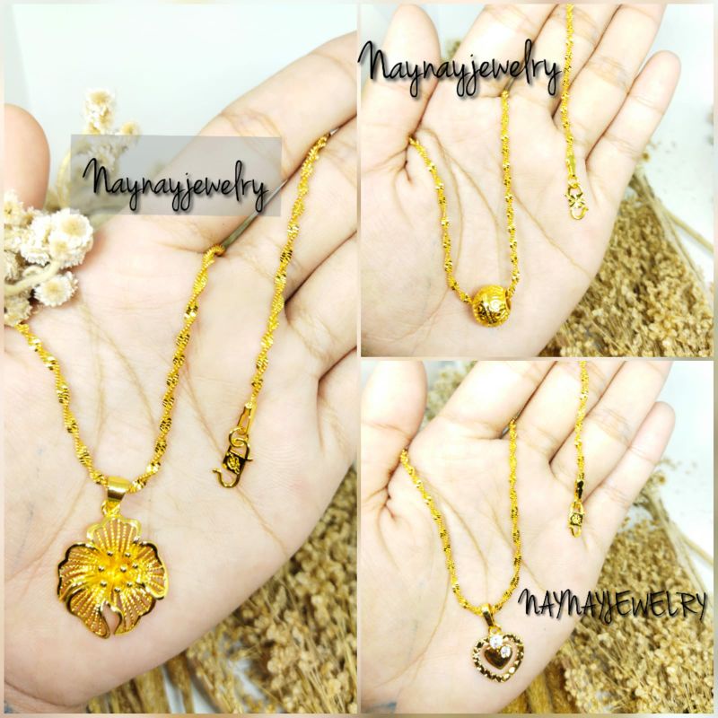 Kalung plintir koin 45cm warna 24k