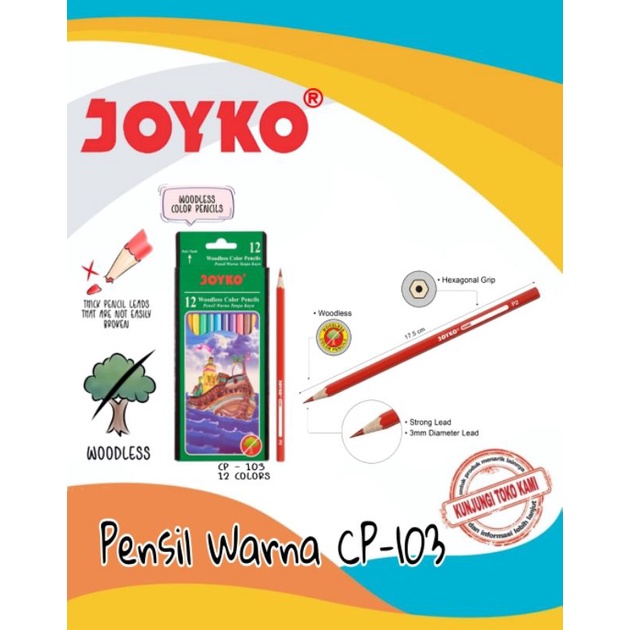 

Pensil Warna joyko CP-103 12 Warna