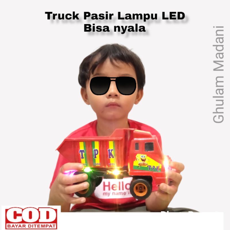 Mainan mobil lampu truk mobil truk pasir lampu LED / mainan anak mobil dump truck toronton murah / m