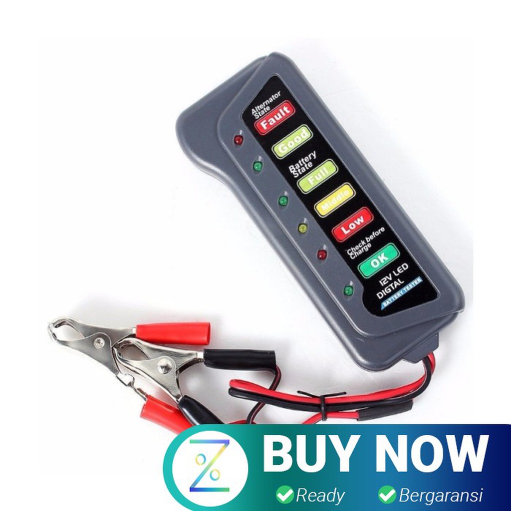 Tirol Tester Baterai Digital 12V 6 LED - T16897 - Black