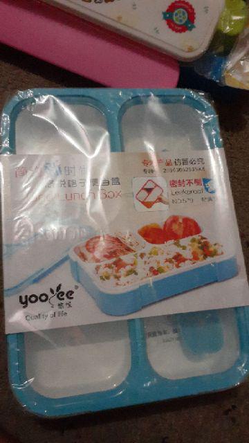 Kotak Makan Yoyee/lunch Box Yoyee/kotak Makan Anti Tumpah Sekat 3 Dan Sekat 4 579  578