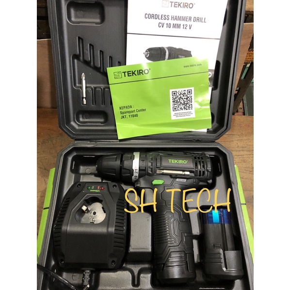 TEKIRO CORDLESS HAMMER DRILL CV 10 MM BOR BATRE 12 VOLT HEAVY DUTY