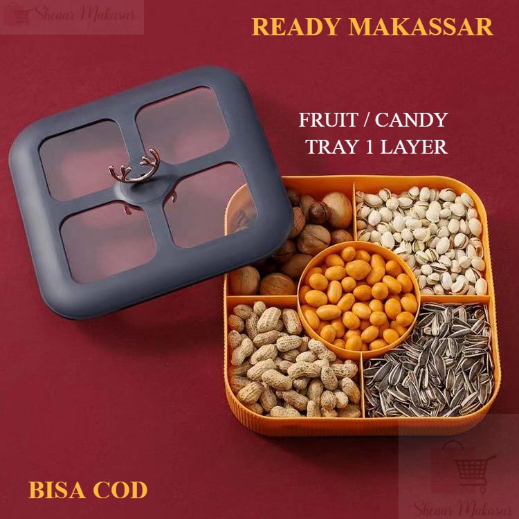 FRUIT TRAY TOPLES 1 & 2  SUSUN PUTAR CANDY BOX / TOPLES KUE 2 SUSUN TOPLES TEMPAT KUE MAKANAN PERMEN