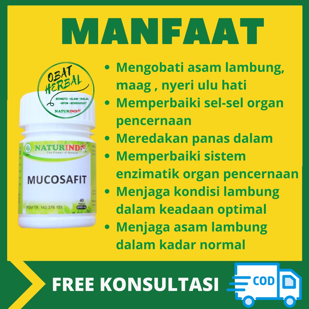 Obat Asam Lambung Maag Herbal Ampuh Asam Lambung Maag Gerd Kronis Sakit Perut Mual Mucosafit Naturindo-2