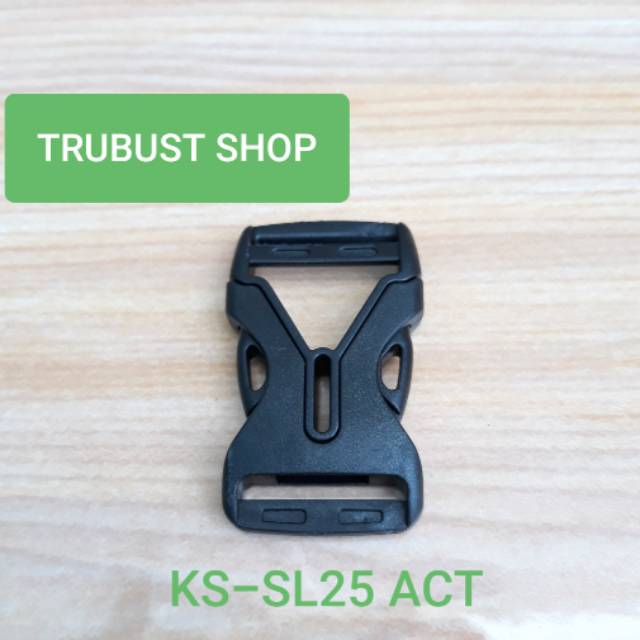 Kunci sodok slot buckle ukuran 2.5cm hitam jual ecer per 1pc