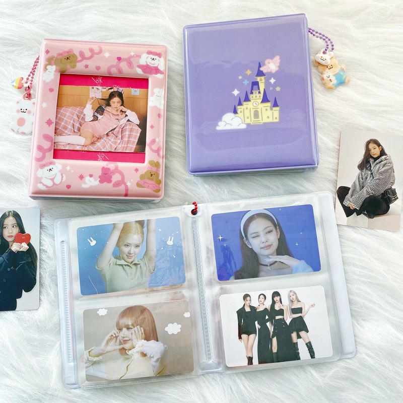 Ins 3inch Album Foto Persegi Hollow Cover 64slot Card Holder KPOP Photocard Organizer Collect Book