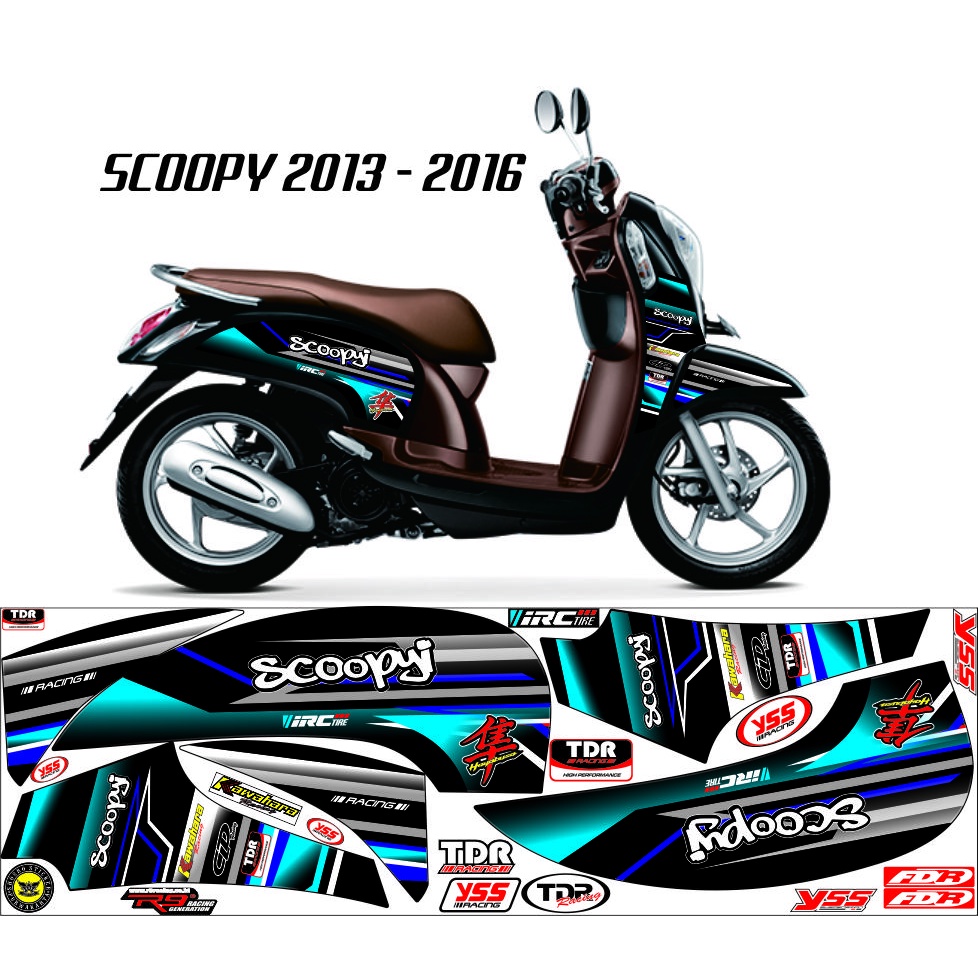 STICKER RACING VARIASI SIMPLE SCOOPY FI SPORTI STRIPING ALL SCOOPY 2013-2016 STRIPING LOKS