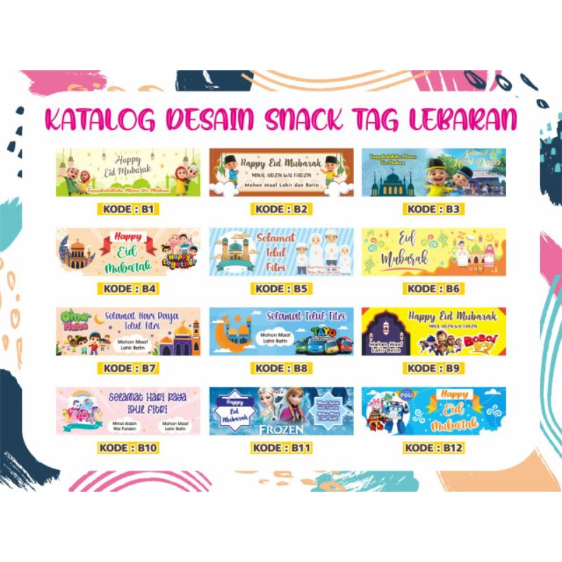

[4.4] SNACK TAG PLASTIK SNACK LEBARAN HANGTAG SNACK LABEL JAJAN LEBARAN UNIK