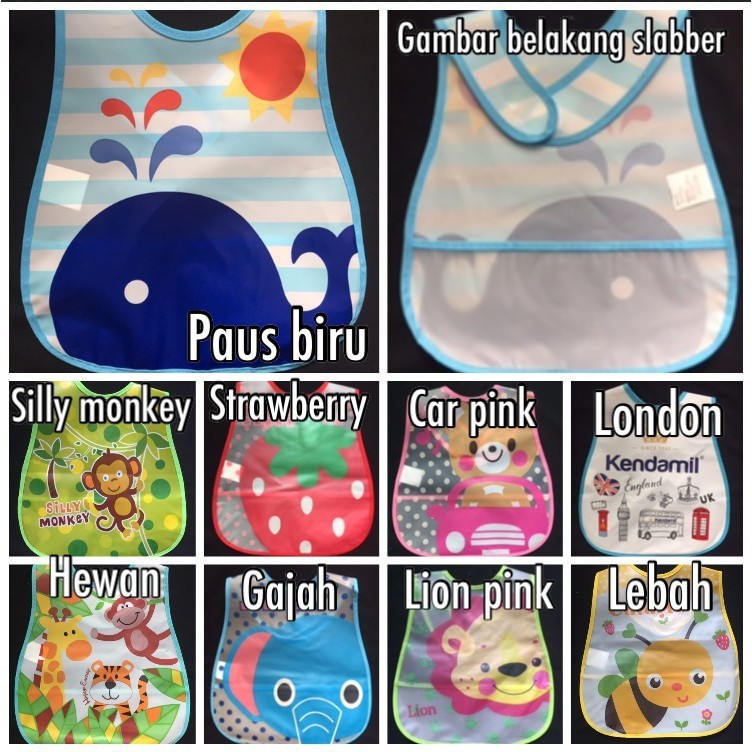 Slabber Plastik Waterproof / Celemek Makan Bayi Tahan Air baby BIB Slaber CBKS LC