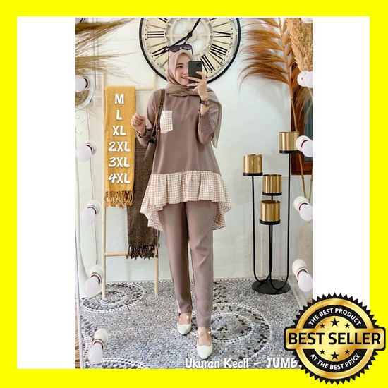 Cod✔Setelan Wanita Stelan Avvi Fashion Ns/Pakaian Wanita Set Atasan Sabrina Dan Celana Kulot Setelan