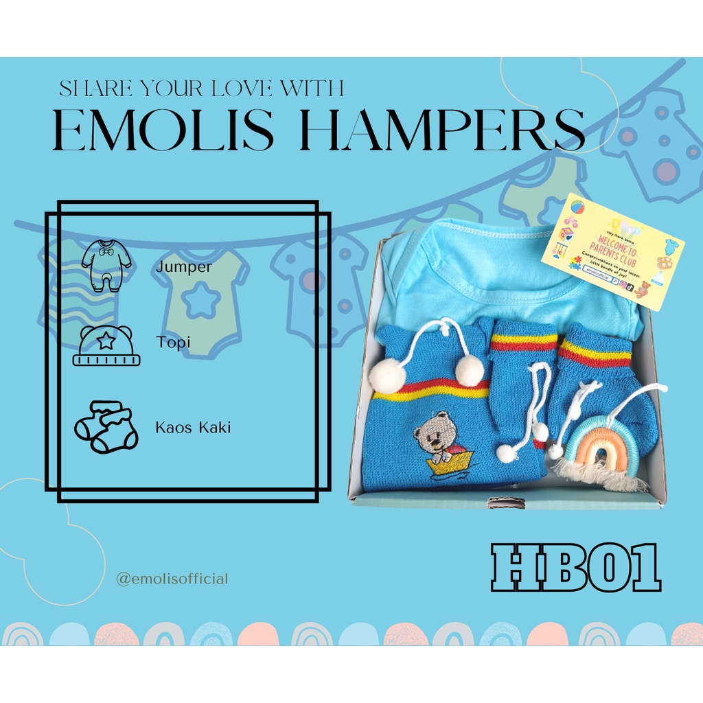 HB01 Hampers Bayi Newborn Baby Gift Emolis Kado Bayi Lahiran Unisex / Boy / Girl Perlengkapan Bayi Murah