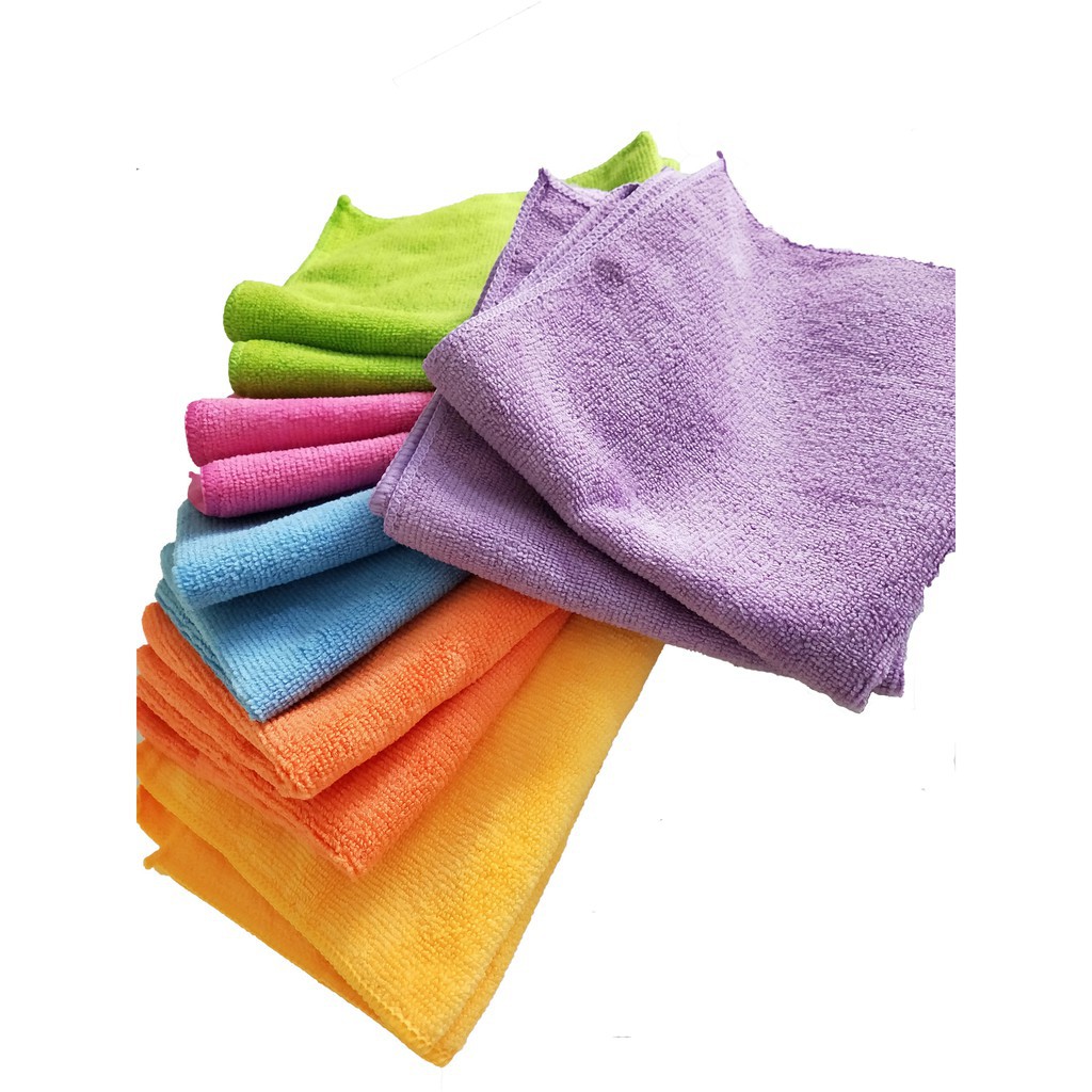 Kain Lap / Kain Lap Microfiber / Kain Lap Mobil / Kain Lap Cleaning Cloth Microfiber 35Cm x 35Cm 1 Pack isi 12 Pcs