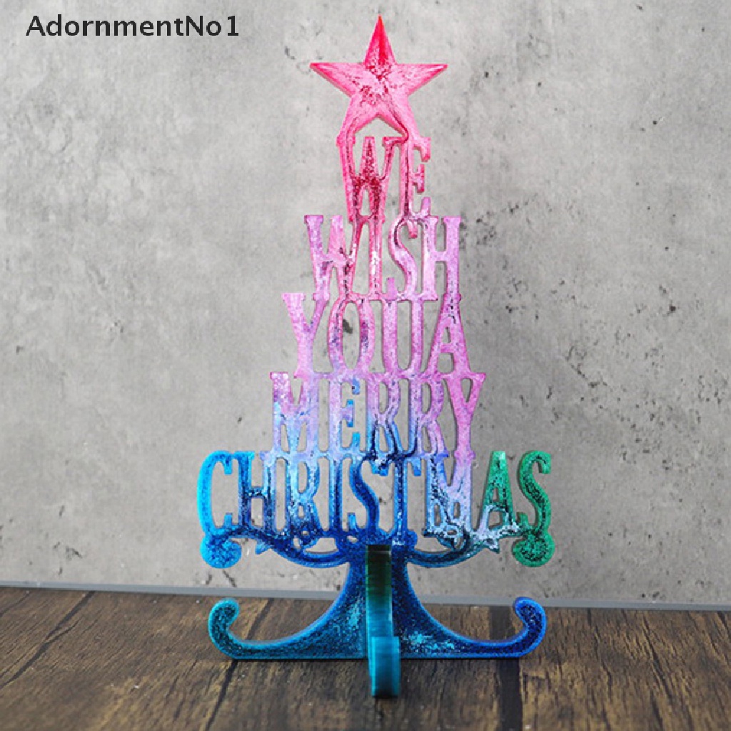 (AdornmentNo1) Cetakan Resin Epoksi DIY Bentuk Pohon Natal / Tulisan Bahan Silikon Untuk Dekorasi