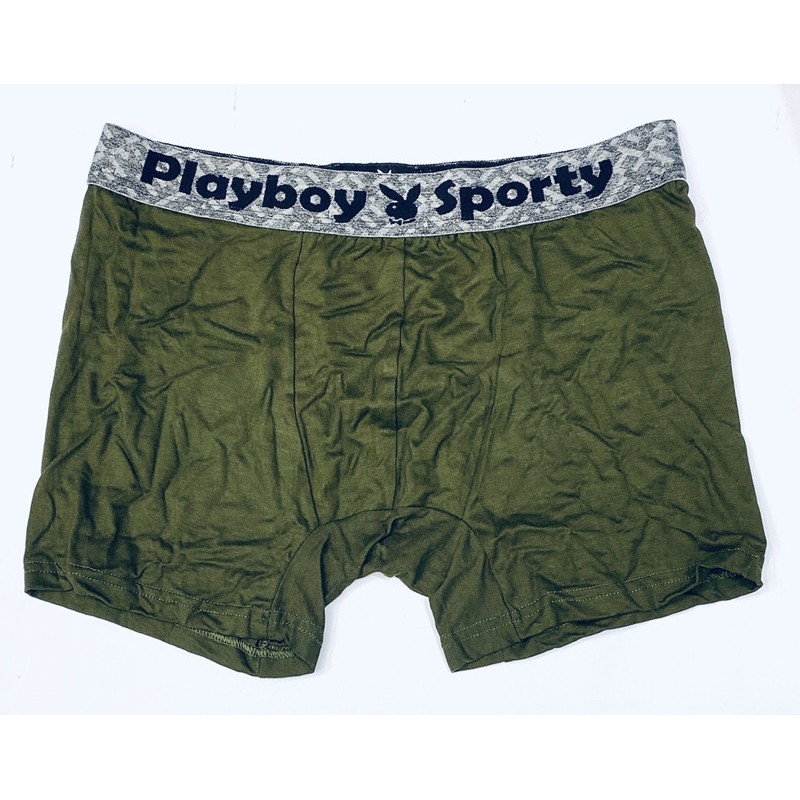 CD | Celana Dalam Boxer Pria PLAYBOY Sporty BXR03-001 Bahan Katun Lembut isi 3pcs