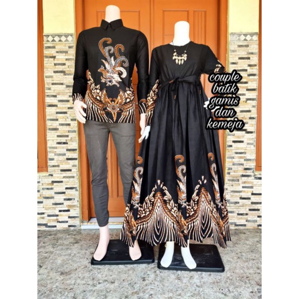 KEMEJA PRIA LENGAN PANJANG M L XL | GAMIS BATIK SARIMBIT JUMBO | COUPLE BATIK TERBARU 2021