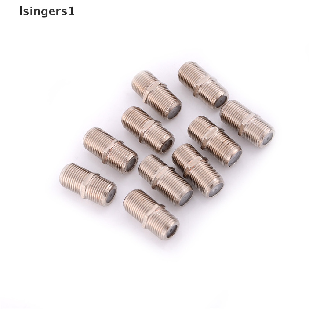 (lsingers1) 10pcs Konektor F Plug Bahan Aluminum Alloy Untuk Kabel Coaxial TV HD